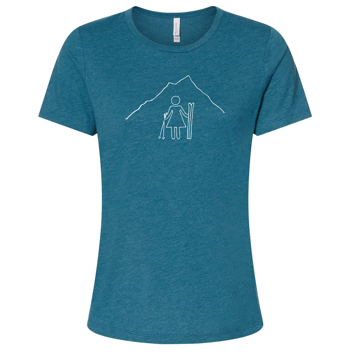 "Slalom Sally" Women’s T-Shirt: Teal / Lt Blue / Dark Blue